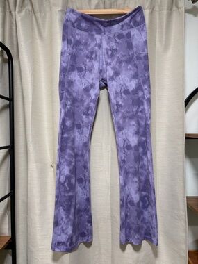 Women's Purple Tie-Dye Flare Leggings